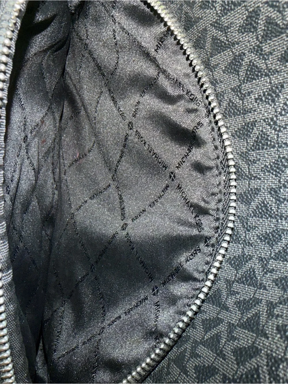 Micheal Kors Fulton Backpack - Black Signature Logo Print with Neon Green Piping